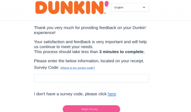 dunkin donuts survey