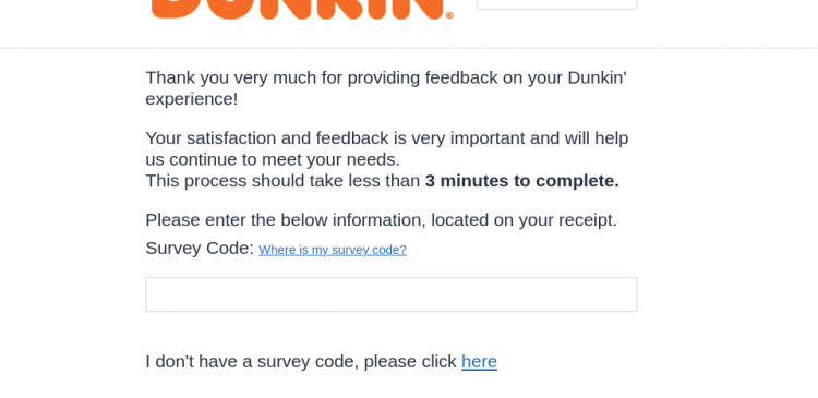 dunkin donuts survey