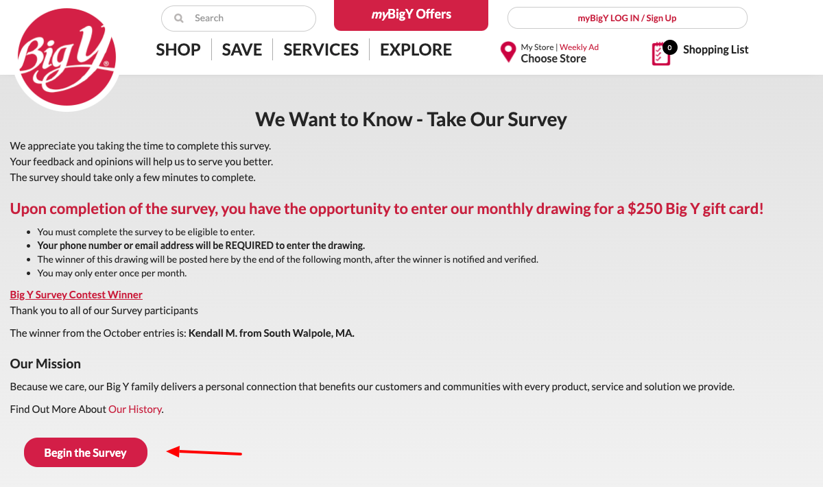 big y customer survey